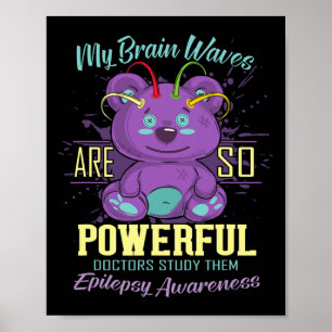 Epilepsy Awareness Day Purple Bear Epileptic Fight Poster