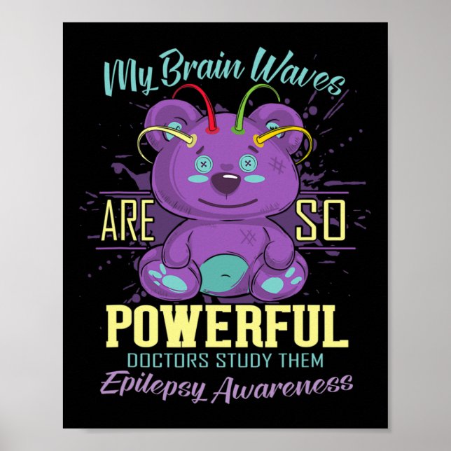Epilepsy Awareness Day Purple Bear Epileptic Fight Poster (Front)
