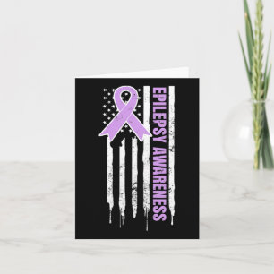 Epilepsy Awareness Design Patriotic Us American Fl Card