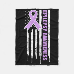 Epilepsy Awareness Design Patriotic Us American Fl Fleece Blanket