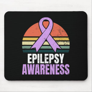 Epilepsy Awareness Design Vintage Retro Sunset Gif Mouse Pad