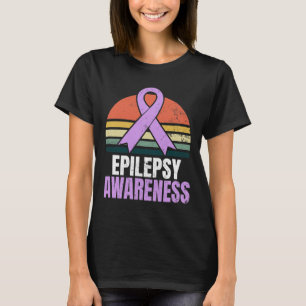 Epilepsy Awareness Design Vintage Retro Sunset Gif T-Shirt