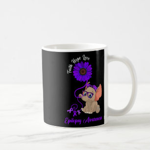 Epilepsy Awareness Elephant Faith Hope Love Sunflo Coffee Mug