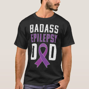 Epilepsy Awareness Epilepsy Dad Purple Ribbon T-Shirt
