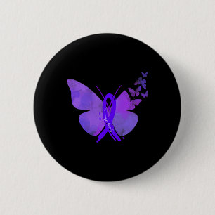 Epilepsy Awareness Epilepsy Purple Butterflies 6 Cm Round Badge