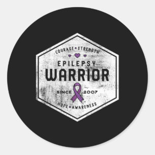 Epilepsy Awareness Epilepsy Warrior Since 2007 Classic Round Sticker