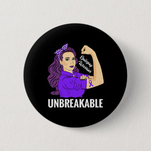 Epilepsy Awareness Epileptic Purple Ribbon Warrior 6 Cm Round Badge