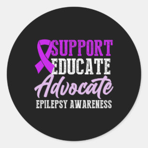 Epilepsy Awareness Epileptic Warrior Survivor 13 Classic Round Sticker