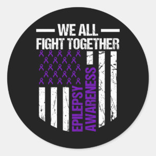 Epilepsy Awareness Epileptic Warrior Survivor 14 Classic Round Sticker