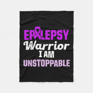 Epilepsy Awareness Epileptic Warrior Survivor 15 Fleece Blanket
