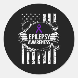 Epilepsy Awareness Epileptic Warrior Survivor 16 Classic Round Sticker