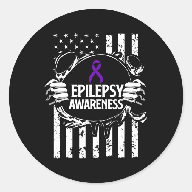 Epilepsy Awareness Epileptic Warrior Survivor 16  Classic Round Sticker (Front)