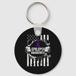 Epilepsy Awareness Epileptic Warrior Survivor 16  Key Ring