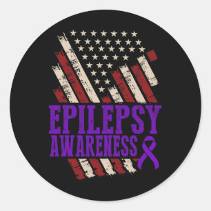 Epilepsy Awareness Epileptic Warrior Survivor 17  Classic Round Sticker