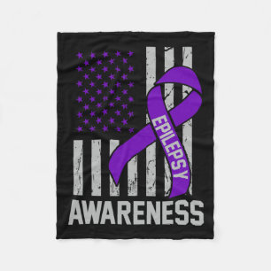 Epilepsy Awareness Epileptic Warrior Survivor 19 Fleece Blanket