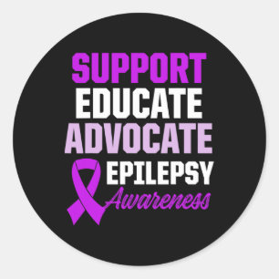 Epilepsy Awareness Epileptic Warrior Survivor 1  Classic Round Sticker