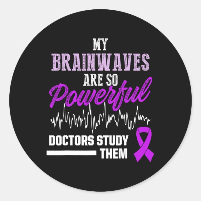 Epilepsy Awareness Epileptic Warrior Survivor 21  Classic Round Sticker (Front)