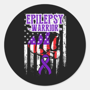Epilepsy Awareness Epileptic Warrior Survivor 22  Classic Round Sticker