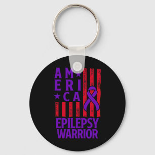 Epilepsy Awareness Epileptic Warrior Survivor 28  Key Ring