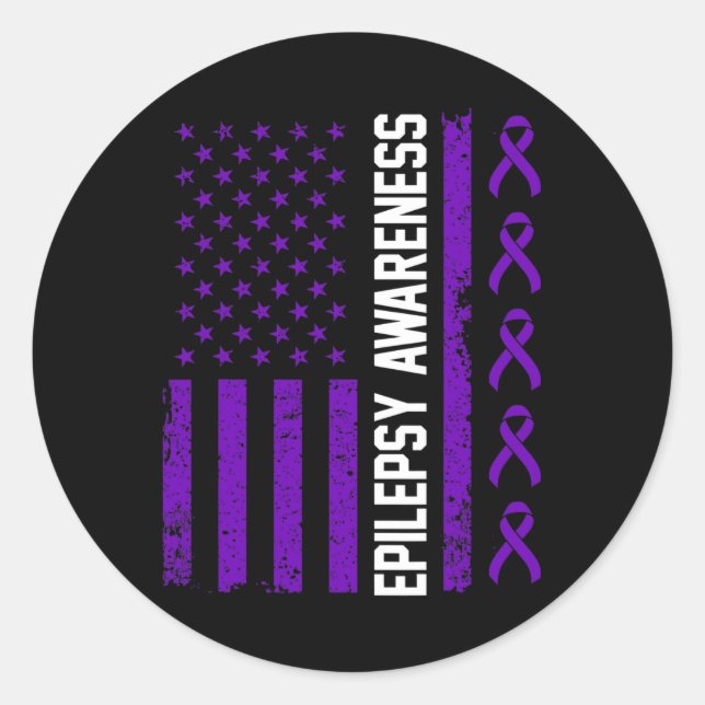 Epilepsy Awareness Epileptic Warrior Survivor 29  Classic Round Sticker (Front)