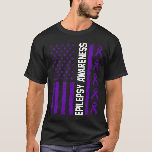 Epilepsy Awareness Epileptic Warrior Survivor 29  T-Shirt (Front)