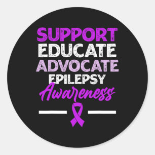 Epilepsy Awareness Epileptic Warrior Survivor 2 Classic Round Sticker