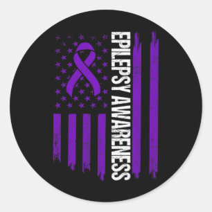 Epilepsy Awareness Epileptic Warrior Survivor 3 Classic Round Sticker