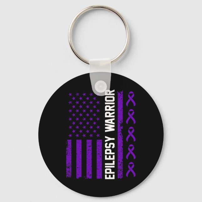 Epilepsy Awareness Epileptic Warrior Survivor 7  Key Ring (Front)