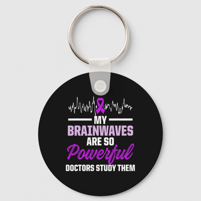 Epilepsy Awareness Epileptic Warrior Survivor  Key Ring (Front)