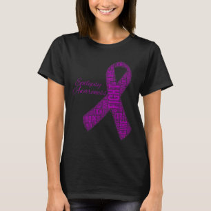Epilepsy Awareness Fight Hope Cure Ribbon Purple  T-Shirt