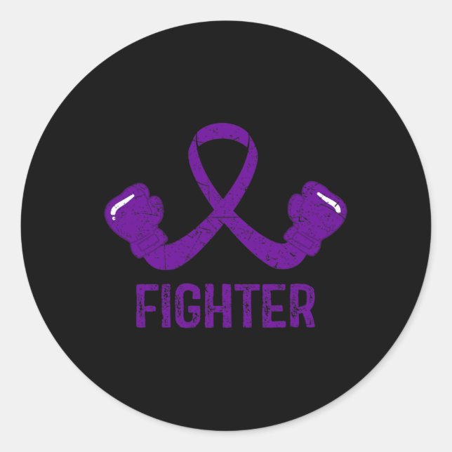 Epilepsy Awareness Fighter  Classic Round Sticker (Front)