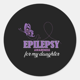 Epilepsy Awareness For My Daughter- Epilepsy Mum Classic Round Sticker