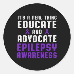 Epilepsy Awareness Fun Loving Epileptic Warrior Su Classic Round Sticker