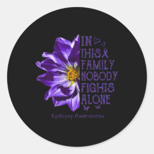 Epilepsy Awareness Gifts Nobody Fights Alone Anemo Classic Round Sticker