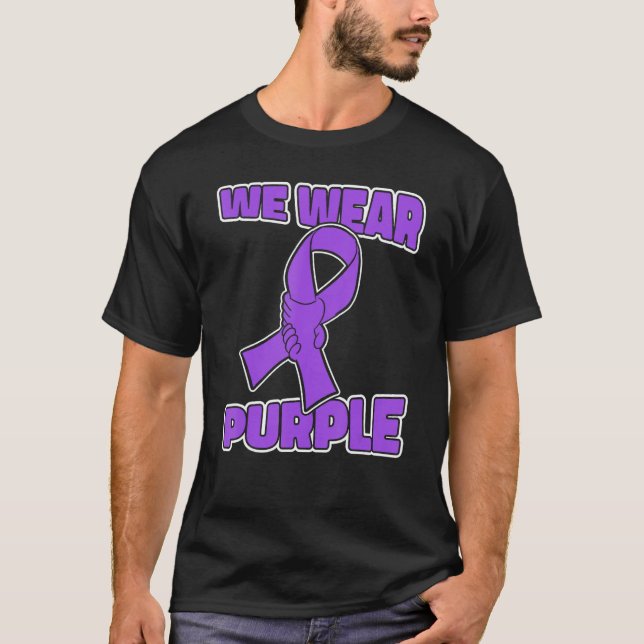 Epilepsy Awareness Great Purple Ribbon  Epilepsy A T-Shirt (Front)