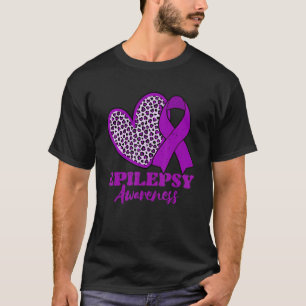 Epilepsy Awareness Heart Purple Ribbon T-Shirt
