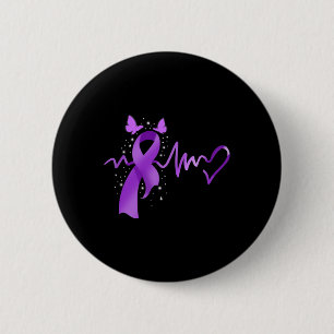 Epilepsy Awareness Heartbeat  6 Cm Round Badge