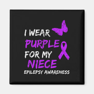 Epilepsy Awareness I Wear Purple For My Niece Ribb Magnet