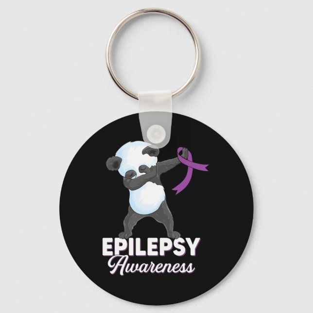 Epilepsy awareness month Dabbing panda epilepsy Aw Key Ring (Front)