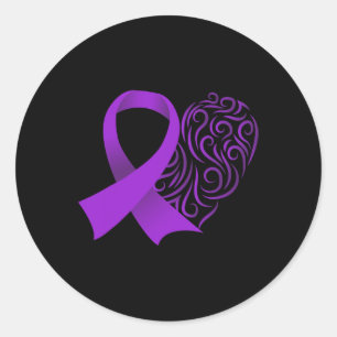 Epilepsy Awareness Month Purple Ribbon Advocacy Ep Classic Round Sticker