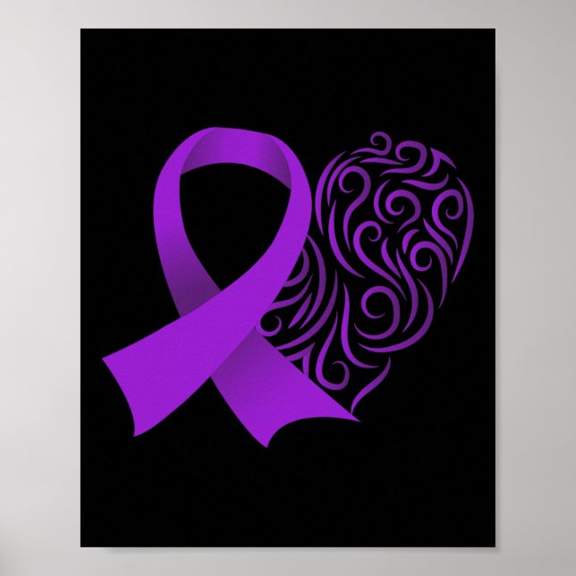 Epilepsy Awareness Month Purple Ribbon Advocacy Ep Poster (Front)