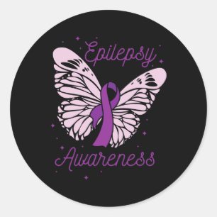 Epilepsy Awareness Month Purple Ribbon Advocate Ep Classic Round Sticker