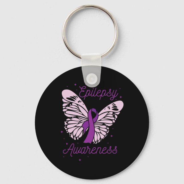 Epilepsy Awareness Month Purple Ribbon Advocate Ep Key Ring (Front)