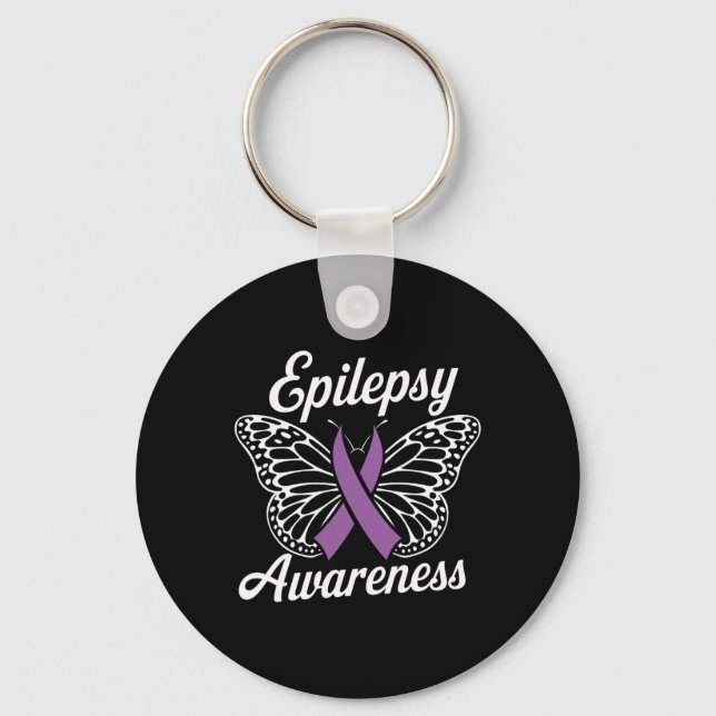 Epilepsy Awareness Month Purple Ribbon Advocate Ep Key Ring (Front)