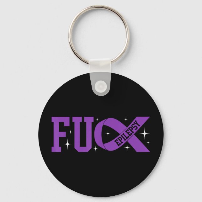Epilepsy Awareness Month Warrior Survivor Purple Key Ring (Front)