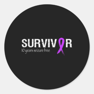 Epilepsy Awareness Month We Wear Purple Ribbon Sup Classic Round Sticker