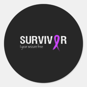 Epilepsy Awareness Month We Wear Purple Ribbon Sup Classic Round Sticker