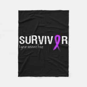 Epilepsy Awareness Month We Wear Purple Ribbon Sup Fleece Blanket