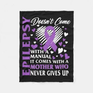 Epilepsy Awareness Mother Purple Ribbon Seizure Di Fleece Blanket