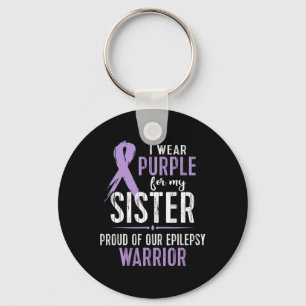Epilepsy Awareness My Sister Warrior Tee Key Ring